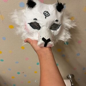 Polar bear blush therian mask